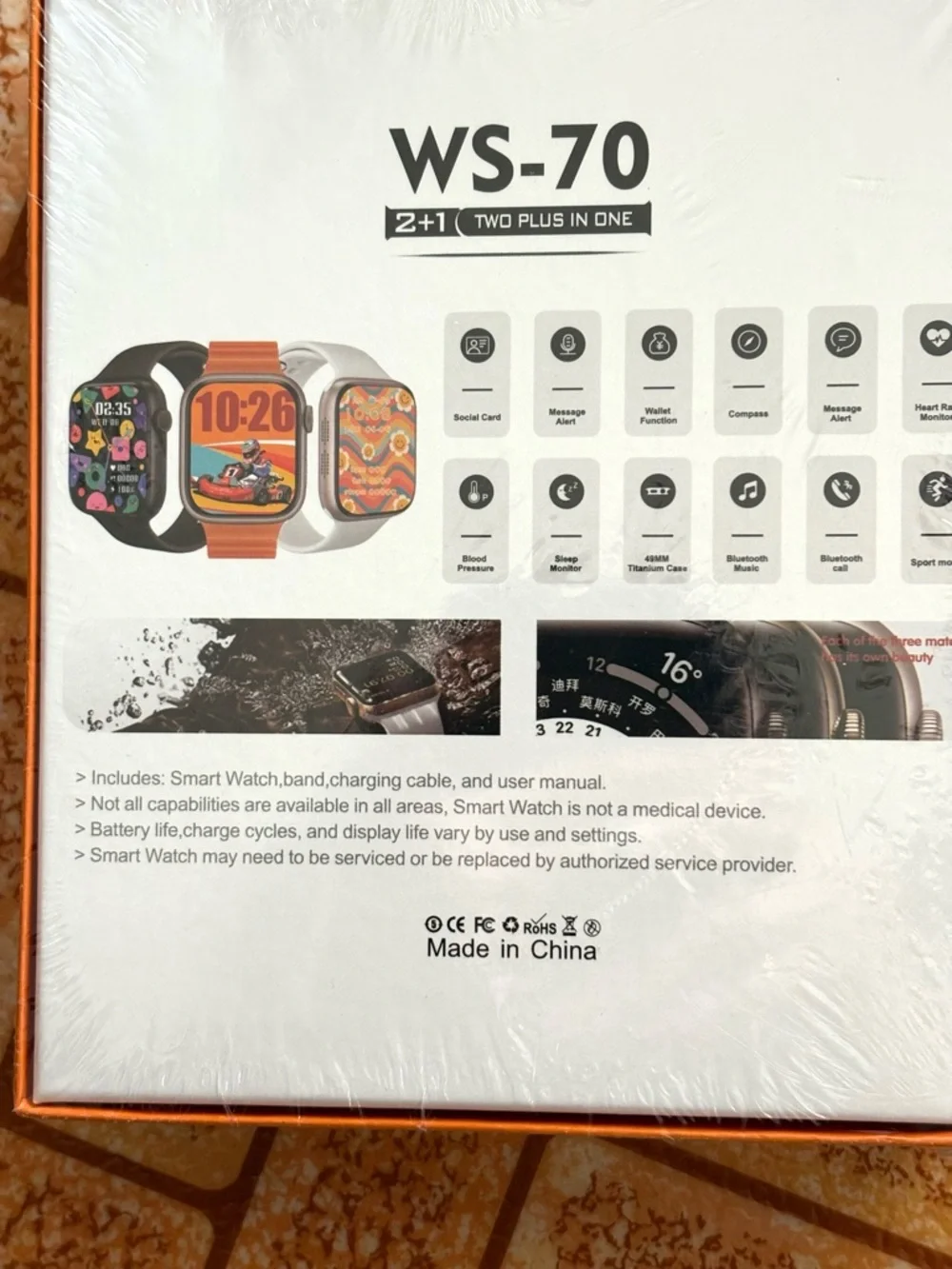 Orange Multi-Functional Smart Watch. NWT.
